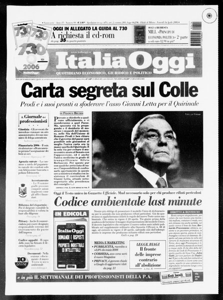 Italia oggi : quotidiano di economia finanza e politica